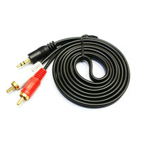 Headphone Splitter 2 in 1 kabel adaptor Audio 3.5mm 2 kabel RCA AV Audio 3.5mm Stereo Jack ke kabel RCA 3.5mm untuk Speaker