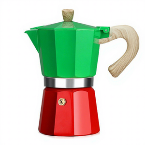 Cafetière Moka en aluminium pour cuisinière, avec poignée en bois, pour la maison, la cuisine et le camping - Product Image 3