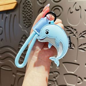 Cartoon Marine Animal <b>Keychain</b> Set Cute Leather Dolphin Whale Pendant Creative Shark Bag Charm Fashionable Car Accessories Gift - Product Image 5
