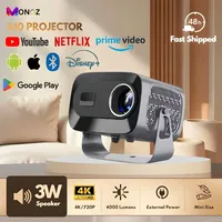 Projecteur intelligent portable A10 4K professionnel avec Android 11.0, double Wi-Fi 6 et cardan rotatif pour soirées cinéma à domicile