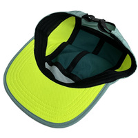 Gorra de running de 7 paneles con logo personalizado al por mayor, perfil bajo, ligera, de poliéster de secado rápido, transpirable, repelente al agua, para marcas, a granel.