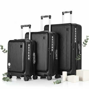 Lot de 3 <span class=keywords><strong>Valises</strong></span> ABS Prêtes à Voyager, Vente en Gros Usine, avec 4 Roues Doubles Lisses et Fermeture Éclair Sécurisée - Product Image 3