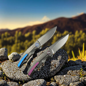 سكين جيب فاخر بشفرة من مسحوق فولاذ M390، أداة EDC راقية بمقبض تيتانيوم مصنع بتقنية CNC، مناسب للاستخدام القتالي والتخييم بنمط Bowie وللأعمال اليدوية DIY - Product Image 4