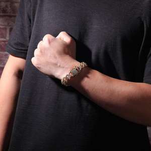 سوار ميمي برانغ كوبي 3 صفوف كامل مثلج من الزركون المكعب سوار 7 بوصة 8 بوصة مجوهرات الهيب هوب للرجال - Product Image 5