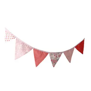 Bunting ditiru Burlap Pennant spanduk Pastel kain multiwarna bendera segitiga untuk pesta