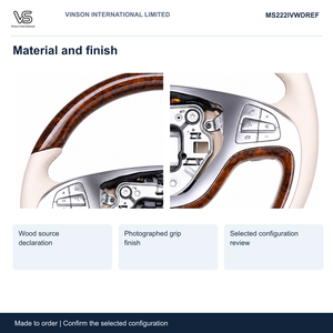 Volant en bois pour Mercedes-Benz Classe S, configuration sélectionnée avec centre ouvert MS222IVWDREF - Product Image 3