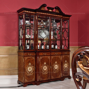 Luxury Solid Wood with Glass and Drawers <b>Sideboard</b> Wine Cabinet Cdh-b-020 Wood Cabinet - Product Image 1