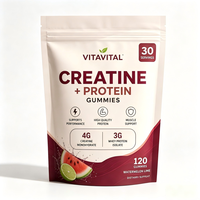 Gummies de Créatine Protéinée Marque Blanche OEM Saveur Pastèque Citron Vert Créatine Monohydrate Isolat de Protéine de Lactosérum Gestion de l'Énergie
