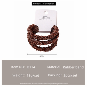 3 élastiques à cheveux épaissis au design audacieux, attaches à cheveux très élastiques, attaches à <span class=keywords><strong>chignon</strong></span> en ruban tissé de qualité supérieure - Product Image 6