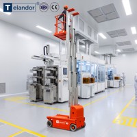Plateforme élévatrice à double mât entièrement électrique de 7,5 m, capacité de charge de 200 kg, capacité de montée de 20 %, système de descente d'urgence