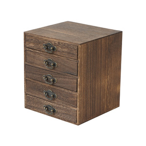 Wooden Tea <b>Box</b> <b>Drawer</b> Style Multi Layer Pu'er Tea Cake <b>Storage</b> Cabinet Rectangle Standing Type Decorative <b>Storage</b> <b>Box</b> - Product Image 5