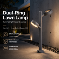 Lampu Bollard LED Siluet Arsitektural Kepala Ganda Dapat Diputar 3000K 24W untuk Taman dan Jalur Jalan