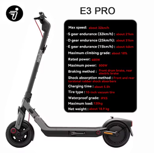Nouvelle trottinette électrique pliable Segway E3Pro, version 10 Ah, moteur sans balais - Product Image 2
