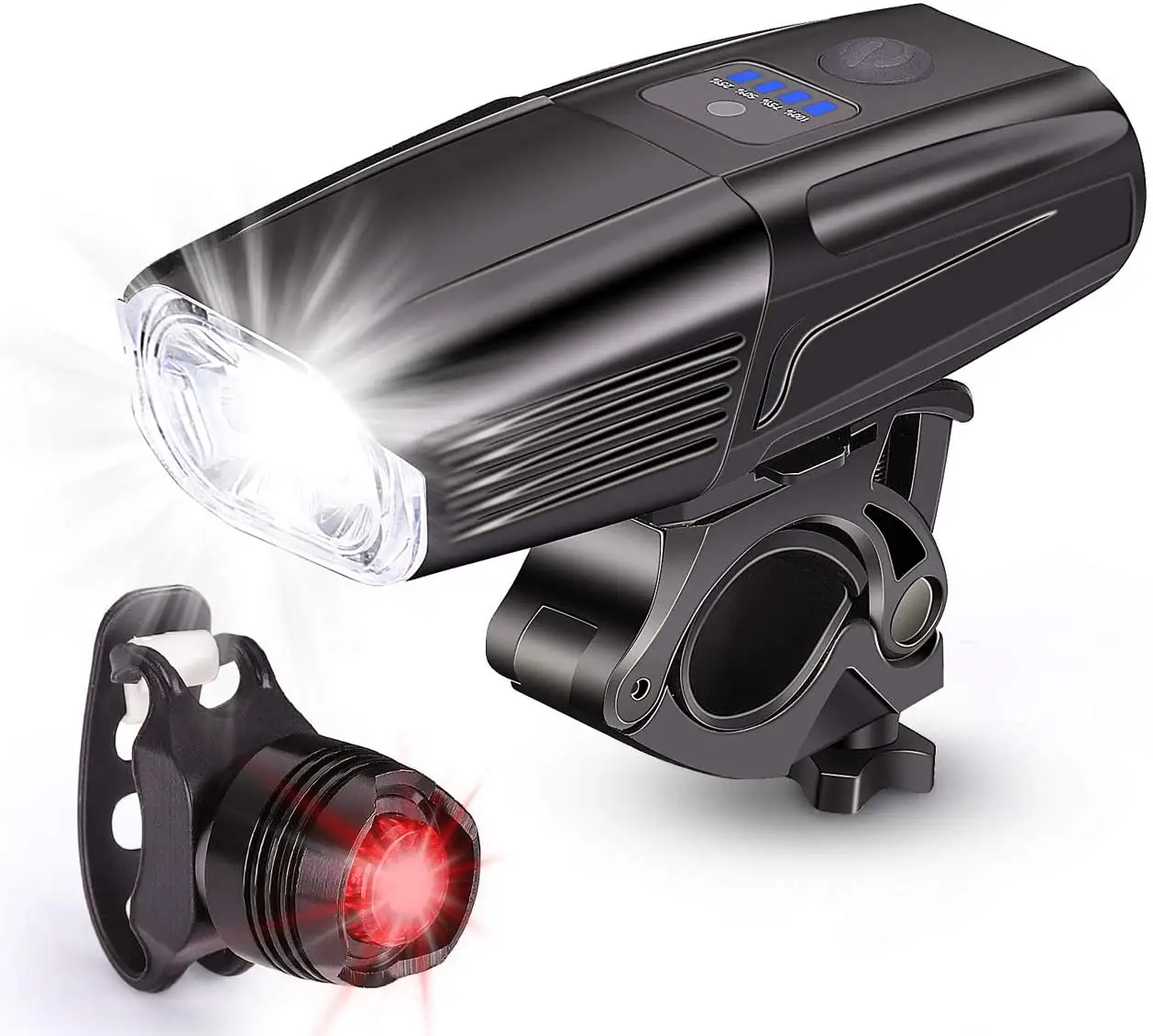 USB Rechargeable Bike Light Smart Sensor Headlight Bicycle and Free Tail Light 4 Light Mode Fits All Bicycles Mountain Road