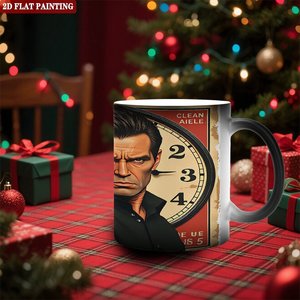 Four Seasons Universal Household Mug Frosted Black 11oz <b>Ceramic</b> Heat Activated Drinking <b>Cup</b> - Product Image 2