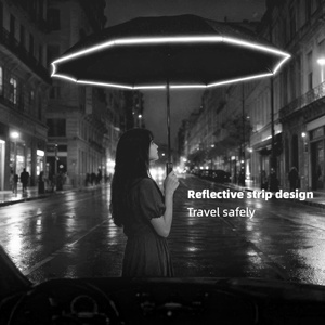 Smilx Unbreakable 8 RIBS Iron Tube 97cm Modern Windproof Three-Folding Travel <b>Umbrella</b> Pongee All-in-One Fully-<b>Automatic</b> - Product Image 4