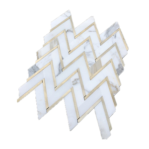 Mosaïque moderne <span class=keywords><strong>en</strong></span> marbre blanc de Carrare de forme irrégulière Carreaux de sol <span class=keywords><strong>en</strong></span> verre <span class=keywords><strong>pour</strong></span> la décoration de cuisine d'hôtel - Product Image 2