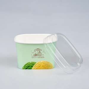 ชามกระดาษคราฟท์แบบใช้แล้วทิ้งเกรดสูงอเนกประสงค์ดีไซน์สี่เหลี่ยมสำหรับสลัดไอศกรีมก๋วยเตี๋ยวสี่เหลี่ยมผืนผ้ากระดาษงานฝีมือ - Product Image 2