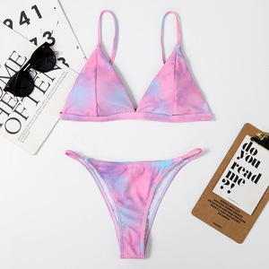 Poyan Print Two <strong>Piece</strong> <strong>Maillot</strong> De <strong>Bain</strong> Sexy High Waist Swimsuit <strong>String</strong> Thong Bikinis &amp; Beachwear Women Bathing Suit - Product Image 1