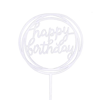 Lot de 10 décorations de gâteau Joyeux Anniversaire en gros, petites lettres, style influenceur, pour décoration d'anniversaire, thème pâtisserie
