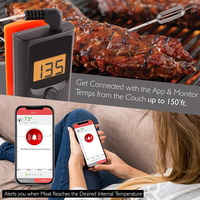 Thermomètres domestiques numériques LCD à distance sans fil pour l'intérieur et l'extérieur Connexion Bluetooth MiniX1 pour la cuisson de la viande en plastique