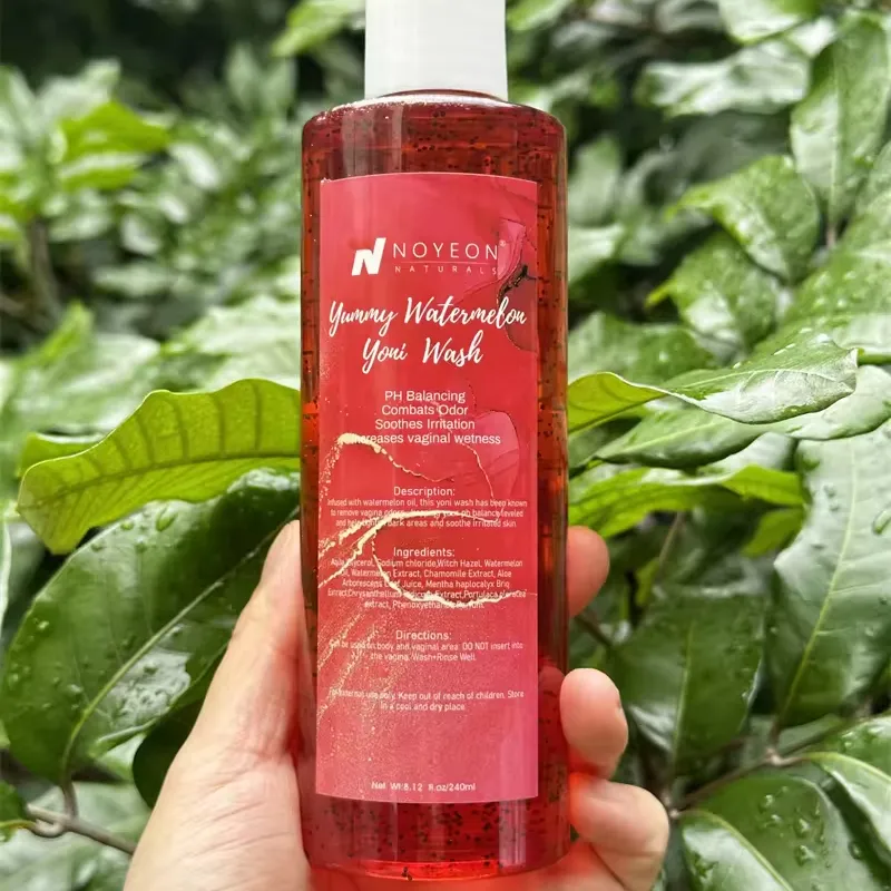 Label pribadi tanaman berbasis Ph seimbang 8oz 240ml semangka feminin Vagina perawatan harian inmetisoni Gel cuci untuk wanita