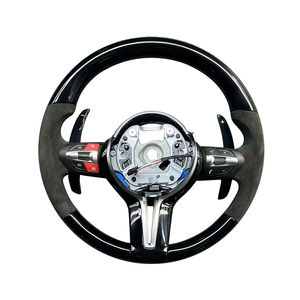 Volante Deportivo de Cuero M Performance Compatible con <span class=keywords><strong>BMW</strong></span> F30 F32 F10 F20 F07 F01 E46 E60 E90 M3 M4 M5 <span class=keywords><strong>M7</strong></span>, Volante de Fibra de Carbono con LED - Product Image 3