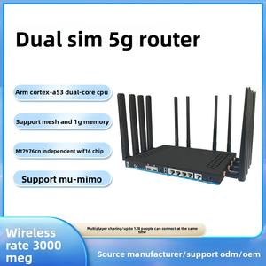 Routeur CPE 5G WIFI6 double bande <span class=keywords><strong>2</strong></span>,4 GHz 5,8 GHz haute vitesse 3000 Mbps double carte SIM niveau entreprise MT7981B 5GE ports WAN/LAN - Product Image 3
