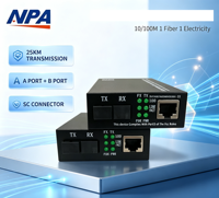 Convertisseur de média fibre optique 10M/100M avec alimentation externe et transceiver optique de données pour équipement à fibre optique simple
