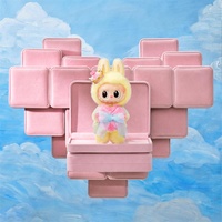 Authentique Pop Mart Labubu Let's Checkmate Series Vinyl Plush Toy Doll King Queen Hanging Card Pendant Keychain