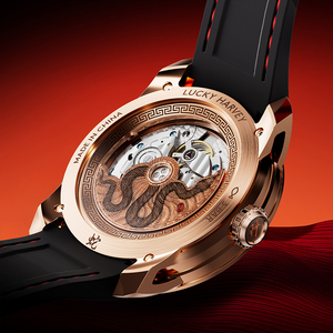 Montre mécanique automatique de luxe pour homme Lucky Harvey avec cadran émaillé serpent, tourbillon et squelette - Product Image 3