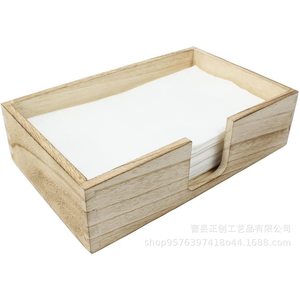 Wooden <b>Tissue</b> Box Natural <b>Color</b> Flat <b>Paper</b> Storage Bathroom Use - Product Image 5