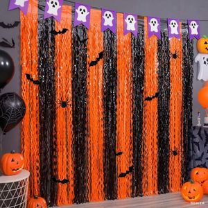 Nouveau style de rideau de guirlandes multicolores pour décor de fond d'Halloween, idéal pour les soirées d'Halloween, les rassemblements et les séances photo - Product Image 2