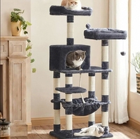 Fabricant de tour d'arbre à chat en peluche gris foncé de luxe sur mesure grattoir pour chats modernes vente en gros