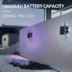 Nouvelle lampe murale solaire IP65, lumière LED chaude extérieure, luminescence à 360 degrés, balcon, cour, jardin, lumière de projection décorative - Product Image 4