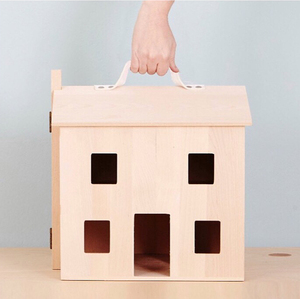 Maison de poupée miniature inachevée en bois 1:12 bricolage Portable miniature Holdie kit de maison mini maison de transport - Product Image 6