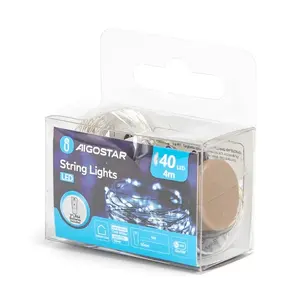 Guirlande lumineuse LED avec fil de cuivre, 4 m, piles bouton, lumière blanche fraîche, idéale pour la décoration et l'ambiance en - Product Image 2