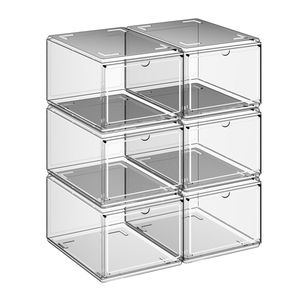 Gran plataforma organizadora apilable plegable cuadrada transparente zapatillas para mascotas contenedor almacenamiento magnético acrílico caja de zapatos - Product Image 3