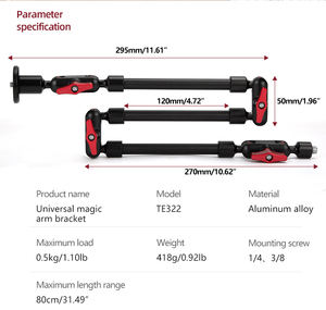 Bras magique à friction articulé de 22 pouces avec pince pour POV Shot, Light, Webcam, Mic, Action Camera, pour créateurs de contenu - Product Image 4