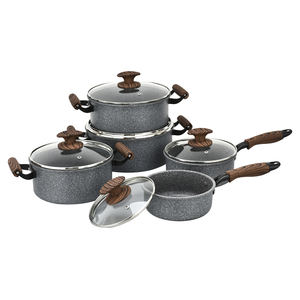 Juego de Ollas y Sartenes de Piedra de Mármol Antiadherentes de Granito con Mango de Baquelita - Product Image 1