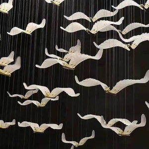 Moderna lampada a sospensione in vetro per uccelli selvatici in vetro grande per soffitti alti <span class=keywords><strong>lampadario</strong></span> decorativo per uccelli per Villa d'albergo - Product Image 4