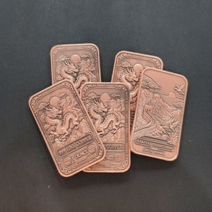 Lingote de Cobre Fino .999 de 1 Oz con Grabado, Moneda con Patrón Oriental Antiguo, Coleccionable Hecho a Mano - Product Image 5
