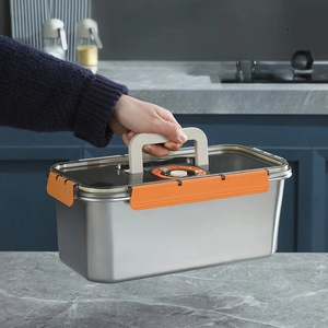 Stainless Steel 304 Metal Food Storage Containers with Lids Heatable <strong>Snack</strong> &amp; <strong>Meal</strong> <strong>Prep</strong> Portable Food Box for Kids - Product Image 6