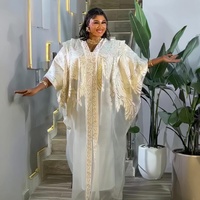 Magnifiques Robes Traditionnelles Africaines Dashiki avec Foulard Bubu Brodé de Strass, Grande Taille, Tissu Jacquard de Luxe pour Femme