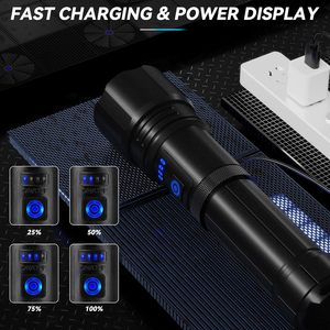 P70 đèn pin chiến thuật bên COB đỏ mạnh mẽ <span class=keywords><strong>Zoom</strong></span> USB sạc <span class=keywords><strong>LED</strong></span> <span class=keywords><strong>Torch</strong></span> 26550 pin lithium nhôm RoHS cắm trại IP65 - Product Image 5