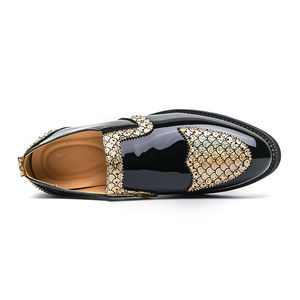 S0068X New Men's Leather Cowhide Gentleman Formal Slip-On Pearl Fashion Oxford Light Autumn Groom <b>Shoes</b> - Product Image 3