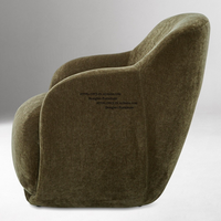 Fauteuil d'appoint élégant et luxueux pour salon, confortable, moderne, en tissu, meubles de maison de loisirs avec design en panneau de bois