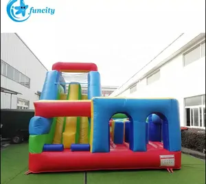 वाणिज्यिक inflatable बाधा कोर्स inflatable trampoline स्लाइड inflatable कूद महल स्लाइड