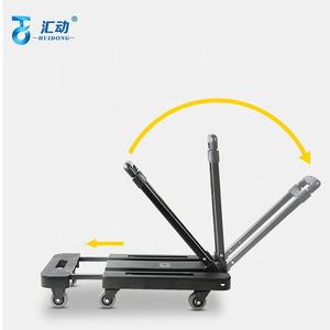 Troli plastik Platform lipat, truk Platform lipat tugas berat portabel 6 roda warna-warni dapat disesuaikan - Product Image 4