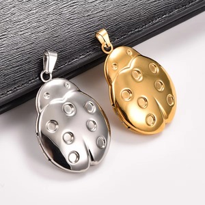 Bonito Collar con Colgante de Acero Inoxidable con Marco de Fotos de Mariquita para Mujer y Hombre, Cadena con Dijes de Marco de Fotos para Guardar Recuerdos, Joyería Metálica - Product Image 6